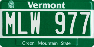 VT license plate MLW977