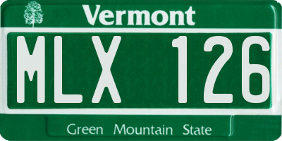 VT license plate MLX126