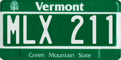 VT license plate MLX211