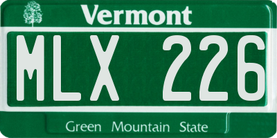 VT license plate MLX226
