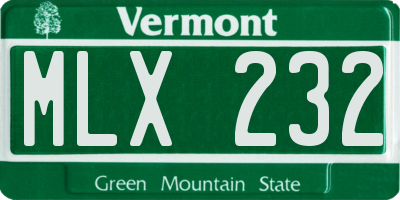 VT license plate MLX232