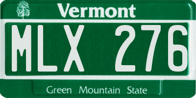 VT license plate MLX276
