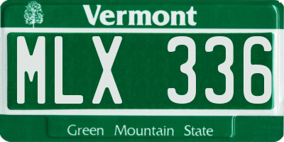 VT license plate MLX336