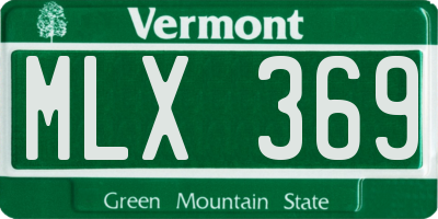 VT license plate MLX369