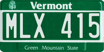 VT license plate MLX415