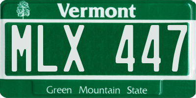 VT license plate MLX447