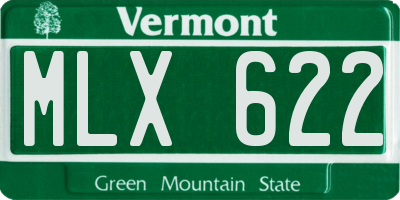 VT license plate MLX622