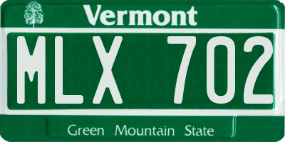 VT license plate MLX702
