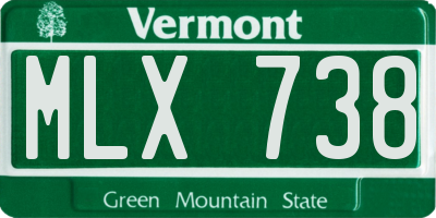 VT license plate MLX738