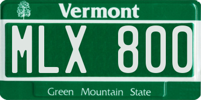 VT license plate MLX800