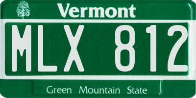 VT license plate MLX812