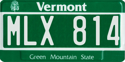 VT license plate MLX814