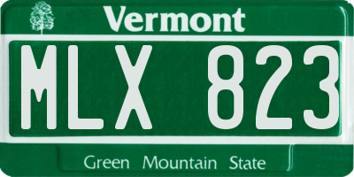VT license plate MLX823