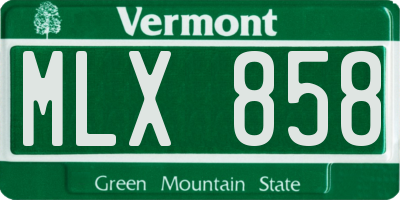 VT license plate MLX858