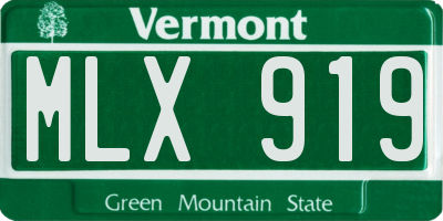 VT license plate MLX919