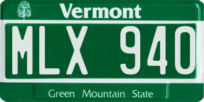 VT license plate MLX940