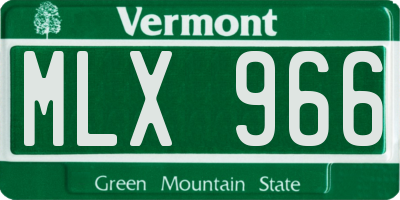 VT license plate MLX966