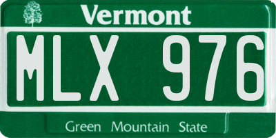 VT license plate MLX976