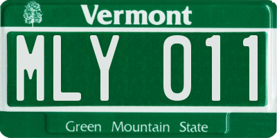 VT license plate MLY011