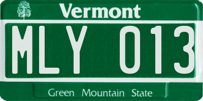 VT license plate MLY013