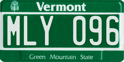 VT license plate MLY096