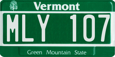 VT license plate MLY107