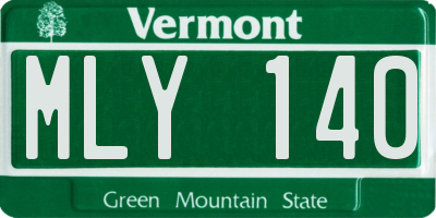 VT license plate MLY140