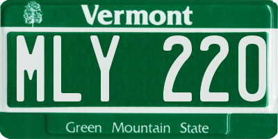 VT license plate MLY220