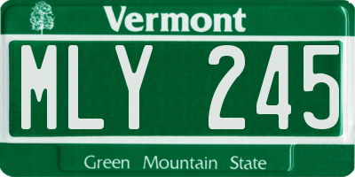 VT license plate MLY245