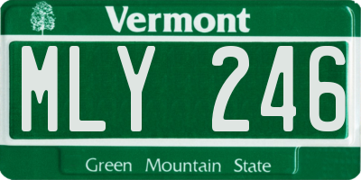 VT license plate MLY246