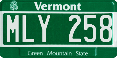 VT license plate MLY258