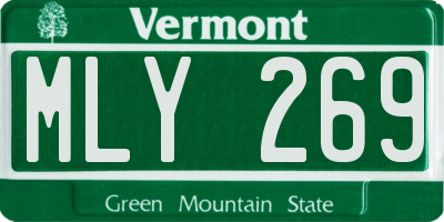 VT license plate MLY269