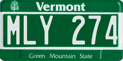 VT license plate MLY274