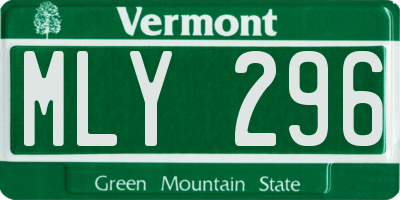 VT license plate MLY296