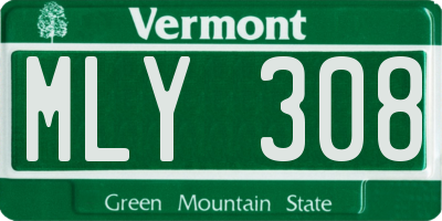 VT license plate MLY308