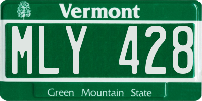 VT license plate MLY428