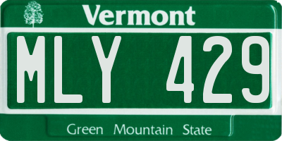 VT license plate MLY429