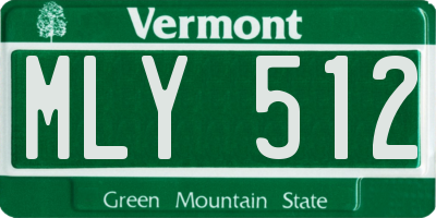 VT license plate MLY512