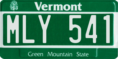 VT license plate MLY541