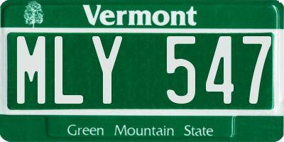 VT license plate MLY547
