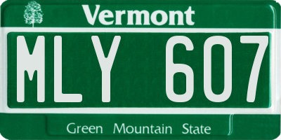 VT license plate MLY607