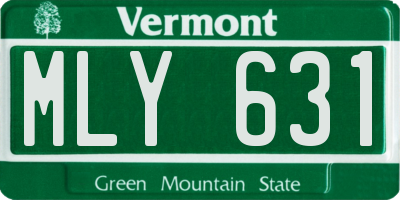 VT license plate MLY631