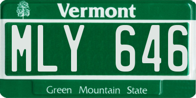 VT license plate MLY646