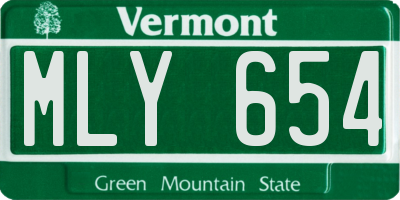 VT license plate MLY654