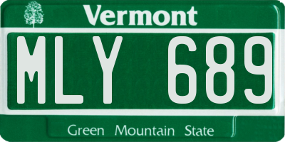 VT license plate MLY689