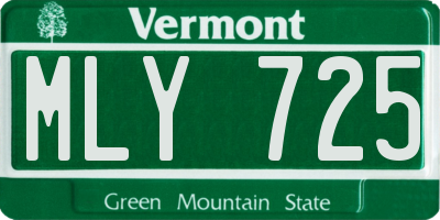 VT license plate MLY725