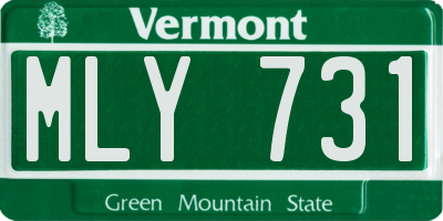 VT license plate MLY731