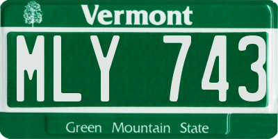 VT license plate MLY743