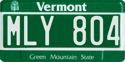 VT license plate MLY804