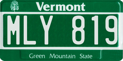 VT license plate MLY819